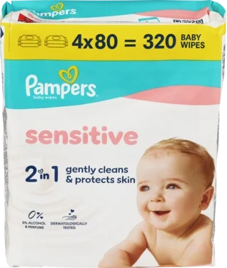 Display Wipes Sensitive 4x Pack Hp 96 Pampers
