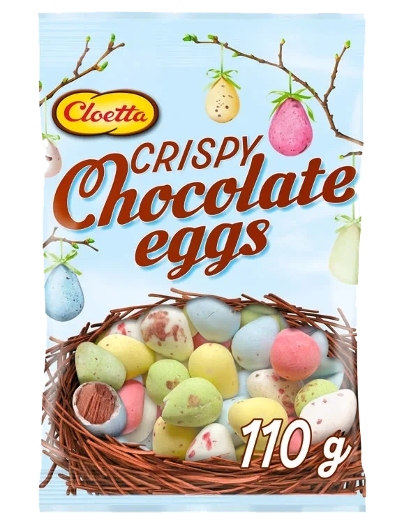 Chocolate Eggs Crispy 110g Cloetta