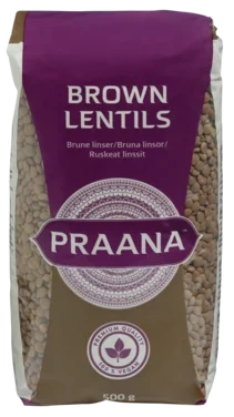 Praana Brune Linser 500g