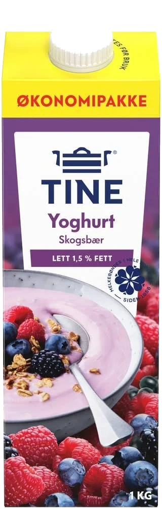 Yoghurt Skogsbær 1000g Tine
