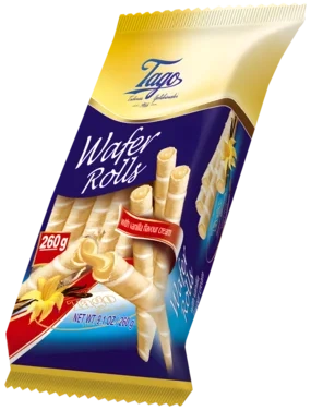 Vaffelruller med Vaniljekrem 260g Tago