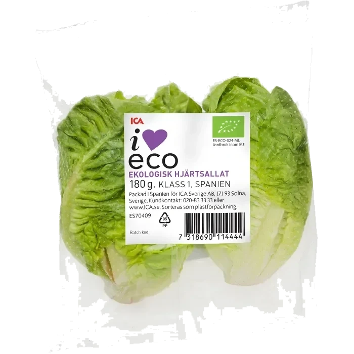 Hjärtsallad Eko 180 g klass 1 ICA I love eco