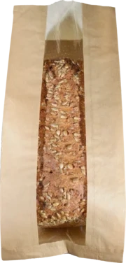 Brødpose m/Vindu Natur 370x170x60mm