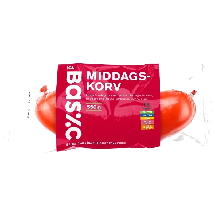 Middagskorv 550g ICA Basic