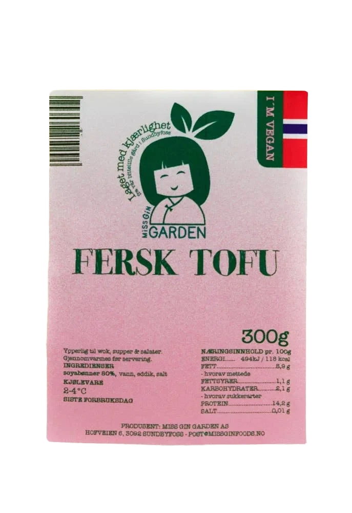 Norsk Tofu Fersk 300g Miss Gin Garden Kjøl
