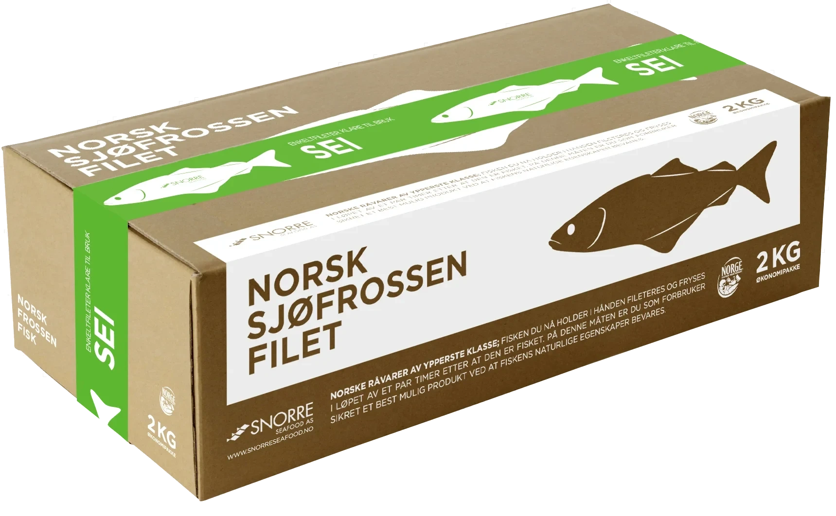 Sei Filet u/Skinn Iqf 2kg Snorre