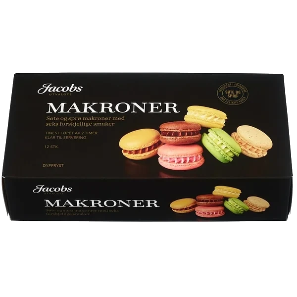 Makroner Franske 12stk 144g Jacobs Utvalgte