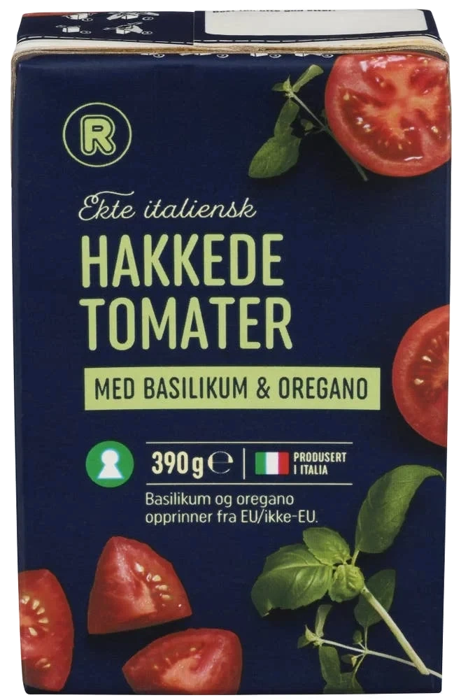 Tomater Hakkede Basilikum og Oregano 390g R