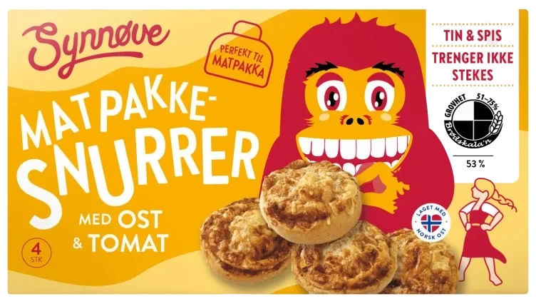 Matpakkesnurrer Tomat & Ost 200g Synnøve