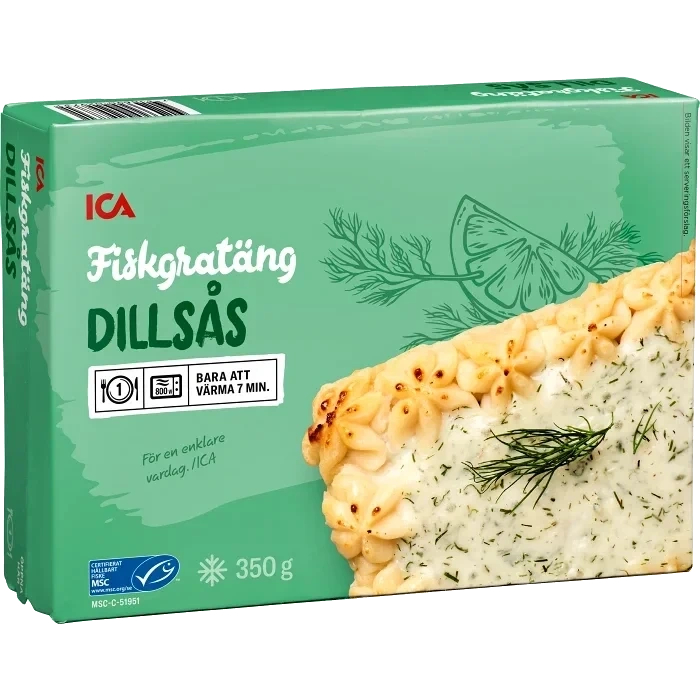 Fiskgratäng dillsås Fryst 350g ICA