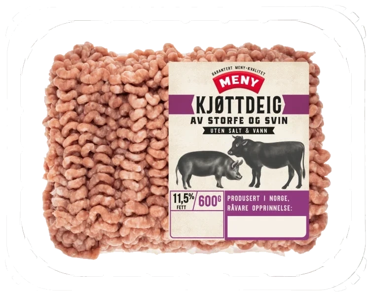 Kjøttdeig Storfe&Svin 600g Meny