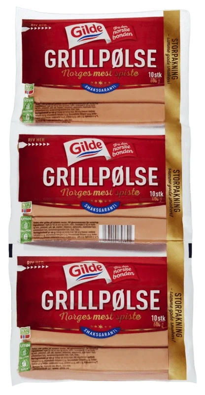 Grillpølse 3x600g Multipk Enh
