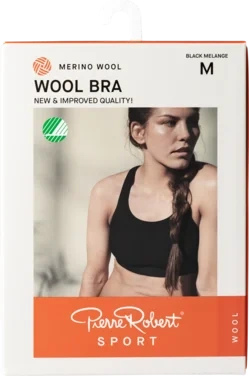 Sport Wool Bra Black Melange Xxl