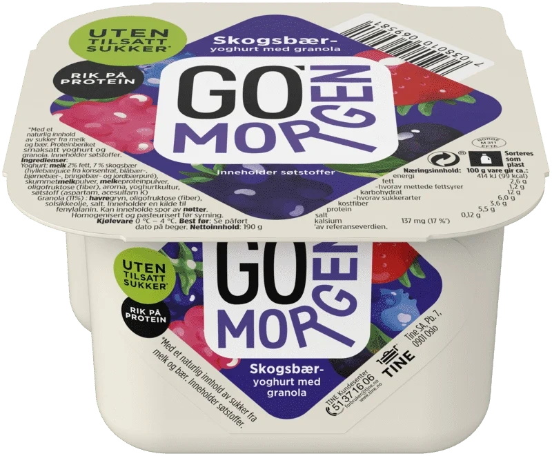 Tine Go'morgen Uten Skogsbær/Müsli 190g