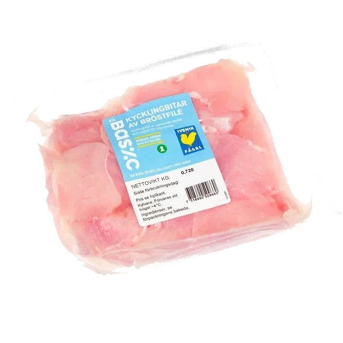 Kycklingbröstfilé Färsk Mörade i bitar 720g ICA Basic