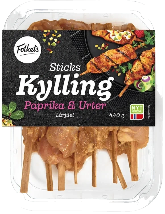 Kylling Sticks Paprika&Urter 440g Folkets