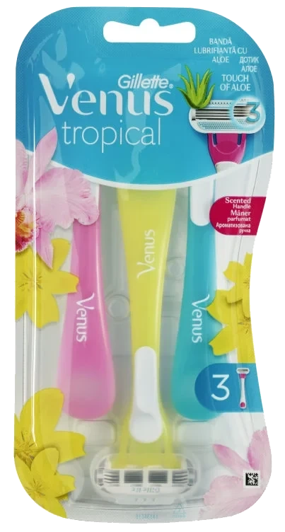 Venus Høvel Tropical Engangs 3stk Gillette