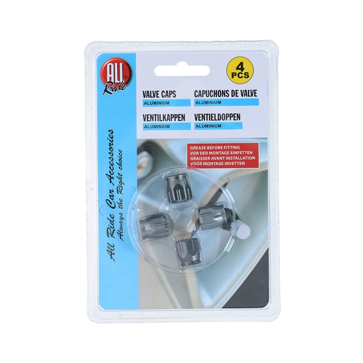Ventilhetter Aluminium 4pk