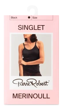 Wool Singlet Jet Black M Pierre Robert