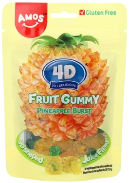 Amos 4d Fruit Gummy Pineapple 65g