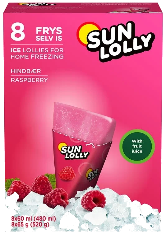 Sun Lolly Raspberry 8stk