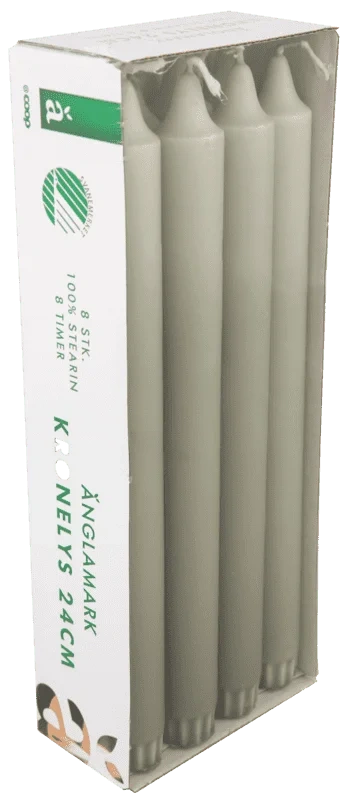 Änglamark Kronelys Stearin Grønn 24cm 8pk