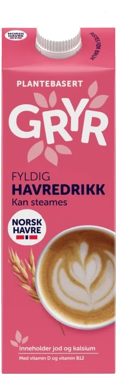 Gryr Havredrikk Fyldig 1l Tine
