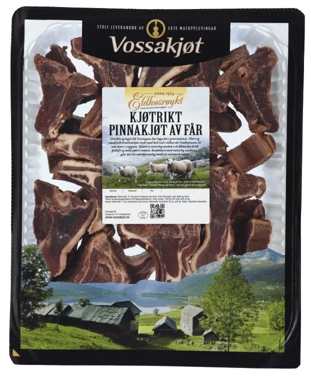 Kjøtrikt Pinnakjøt av Får Eldhusrøykt