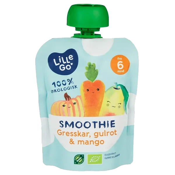 Smoothie Gresskar/gulrot/mango 90g