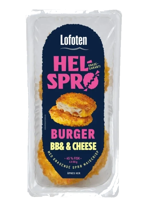 Grillburger Helsprø Bbq Cheese 2x90g Lofoten