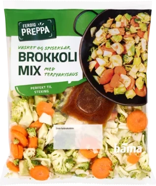 Brokkoli Mix m/Teriyakiglaze 330g Ferdig Preppa