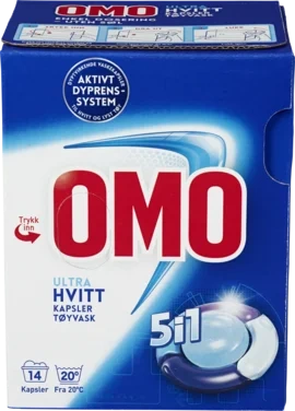 Omo Ultra Hvitt Vaskekapsler 5i1 14stk