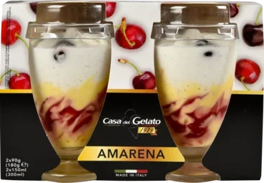 Gelato Black Cherry Glass 2x150ml Casa Del Gelato
