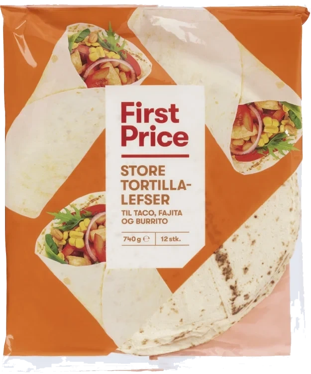 Tortilla Soft Hvete 25cm 12stk 740g First Price