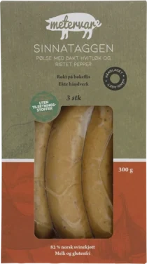 Sinnataggen - Hvitløkspølse med Brent Pepper