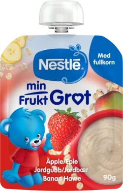 Min Fruktgrøt Eple Jordbær Banan Havre 90g