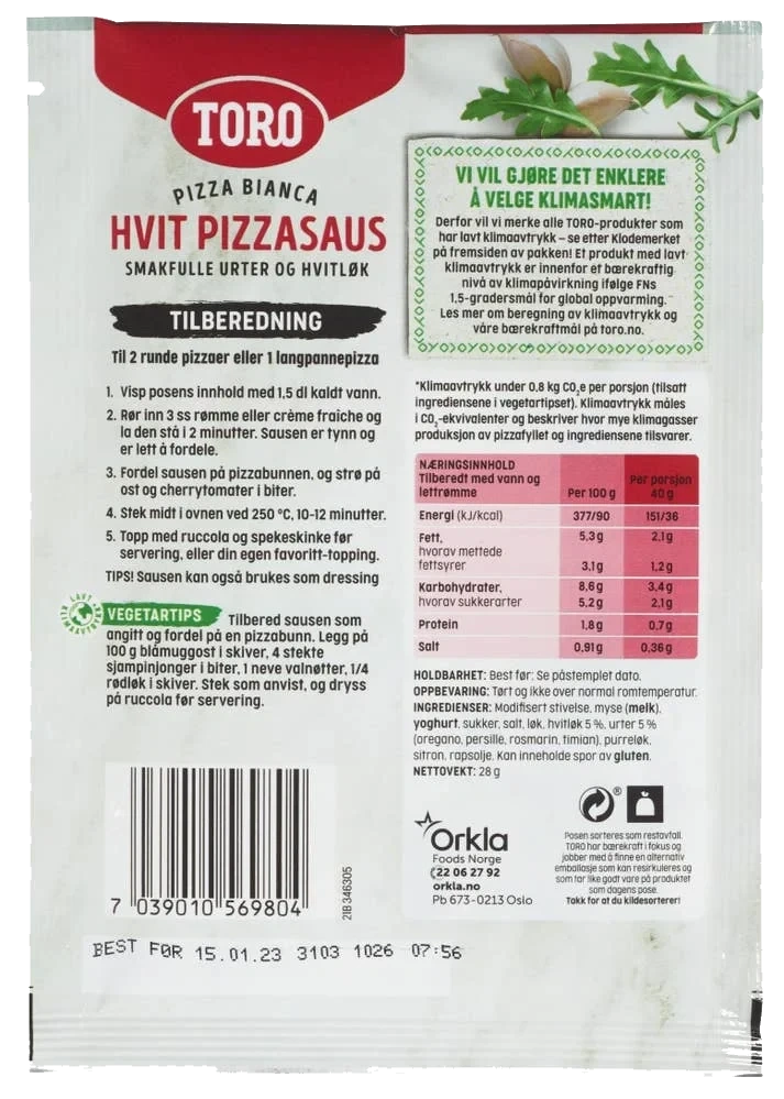 Hvit pizzasaus