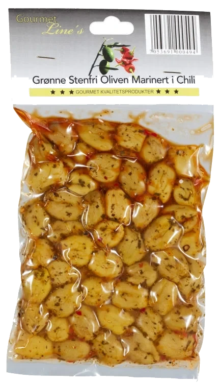 Oliven u/Sten m/Chili 250g Gourmet Line's