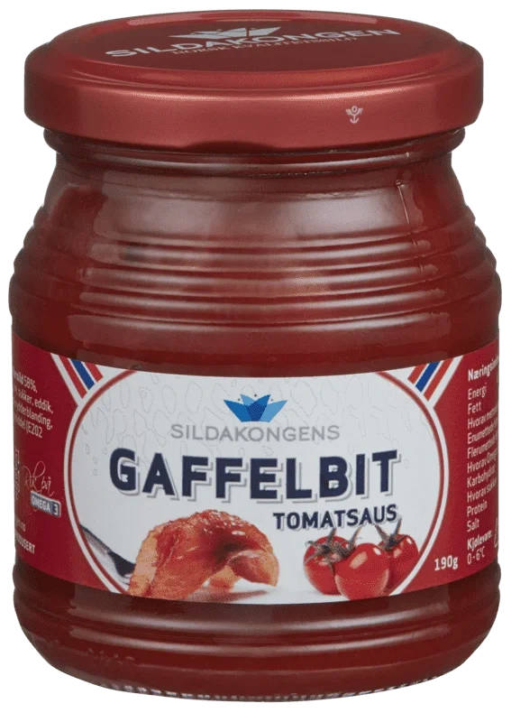 Gaffelbit Tomat 190g Glass Sildakongen