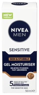 Nivea Men Sensitive Face Gel Skin And Stubble, 50ml