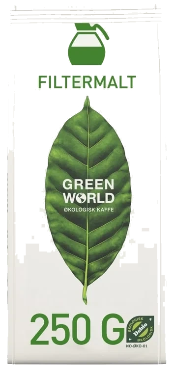 Green World Kaffe Økologisk Filtermalt 250g