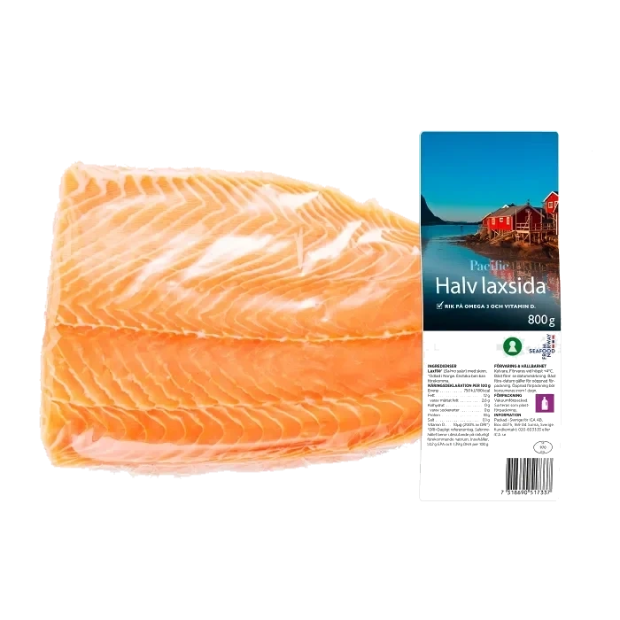 Laxfilé Färsk Upptinad 800g Pacific