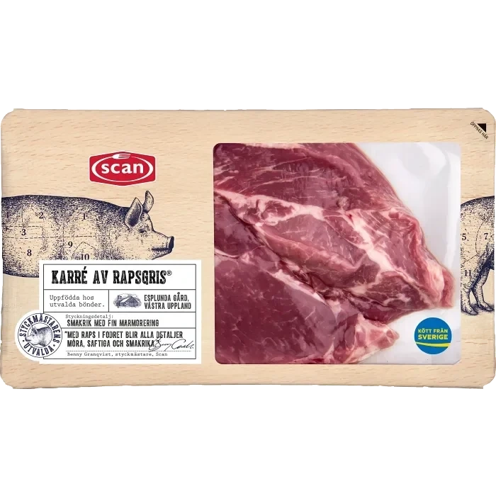Karré Färsk av rapsgris 300g Scan