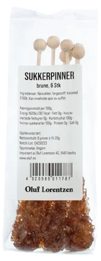Sukkerpinner Brune 6stk Candy
