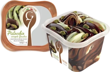Pistacchio Variegato Gianduia 1l G7 Ekte Italiensk Iskrem