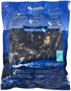 Nordic Seafood Asc Blåskjell Hele Fryst 1kg