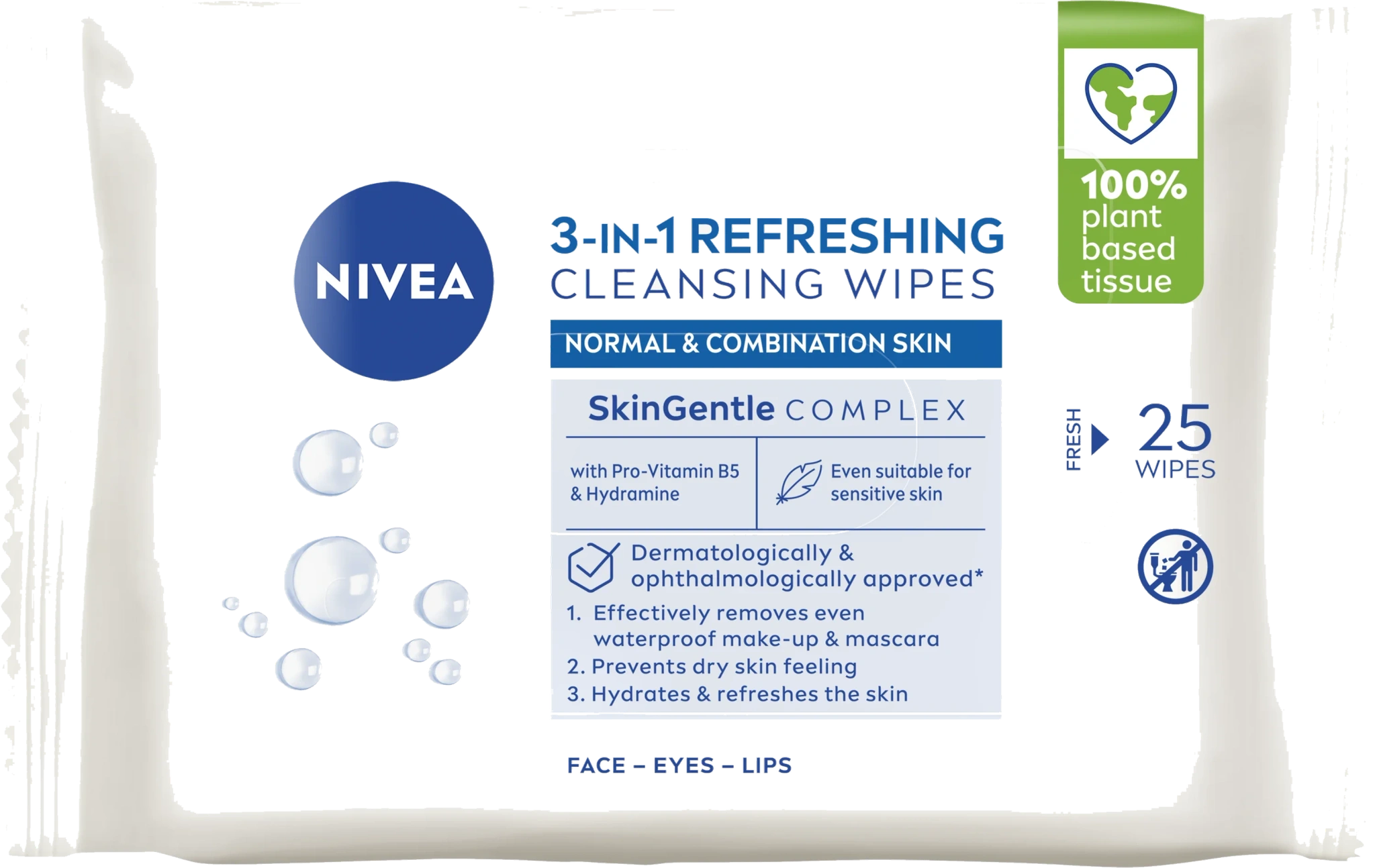 NIVEA Rengöringsservetter ansikte Cleansing Wipes Refreshing