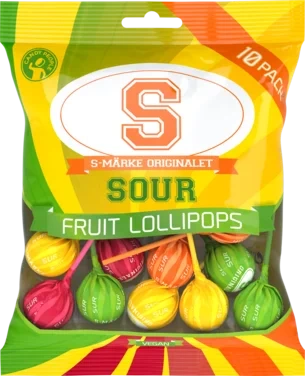 S-märke Lollipops 10pk, Sure Lollipops m/Fruktsmak