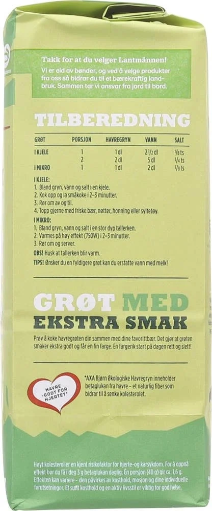 Økologiske havregryn
