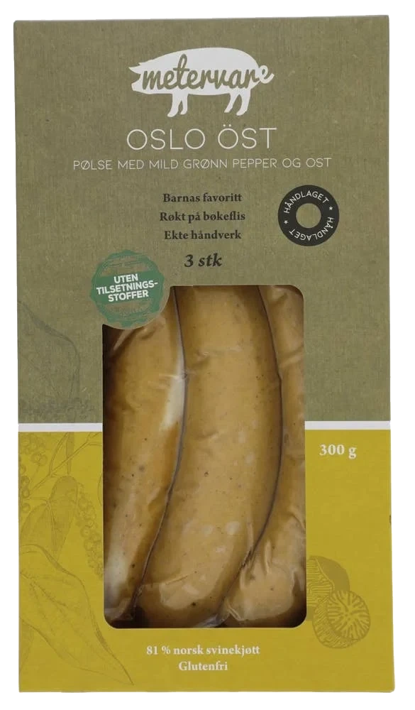 Oslo Øst røkt ostepølse med Jarlsberg